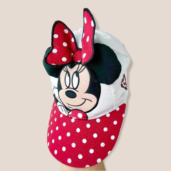 Disney Minnie Mouse 3D Hat Kids Red Polka Dot - Picture 1 of 14